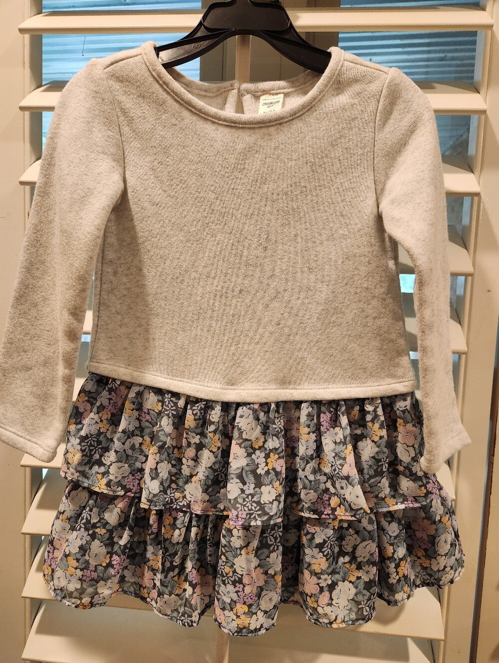 Oshgosh B'gosh Girls Floral Tiered Dress with Knit Bodice, Size 3T